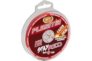 WFT Plasma Stay Red Lazer Skin 150m - Geflochtene Angelschnur zum Spinnfischen & Meeresangeln, Geflechtschnur, Schnur zum Angeln