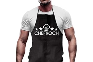 Shirtoo Kochschürze CHEFKOCH - Lustiges Geschenk für Männer und Hobbyköche zum Geburtstag oder zu Weihnachten