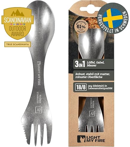 Spork Originale Light My Fire: Posate 3 In 1 (cucchiaio, Forchetta, Coltello) Per Picnic E Avventura