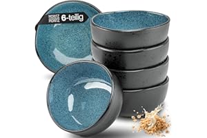 Moritz & Moritz ORGANIC Müslischalen Set 6-teilig Blau, Steingut Bowls im modernen Design, ca. 500 ml Füllmenge, einzigartiger Farbverlauf, robust und spülmaschinengeeignet