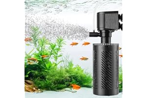 hygger Filtro Interno per Acquario, 800L/H 10W Regolabile Fish Tank Filter, Power Quiet Aquarium Filter per 55-110L Freshwater And Saltwater Aquariums