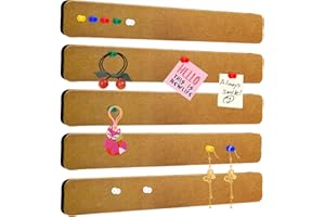 HENGBIRD Tablica korkowa, do przypinania, 5 sztuk, z 40 przyciskami, tablica korkowa, do przypinania, samoprzylepne, jako dekoracja ścienna, notatki, zdjęcia, dokumenty, 5 sztuk