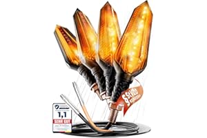 ‎BINEGO Binego® 4x LED Indicator Motorcycle E Tested with Running Light LED & Tinted Smoke Glass Universal Mini Indicator Moped Accessories StVZO Compliant