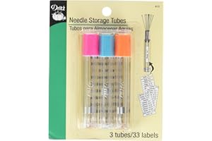 Dritz Needle Storage Tubes-Clear, Other, Multicoloured, 1.52x9.52x12.06 cm