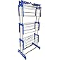 LAKSHAY Double Pipes Supports Drying Stand with Wheels Stainless Steel Floor Cloth Dryer Stand (Blue)