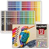 KALOUR Set of 72 colored pencils, ideal for adults and young beginners, soft lead perfect for drawing, blending and shading,