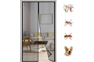 RECHTECKIG Magnétique Moustiquaire Porte, Moustiquaire magnetique, Aimantée Maille Ultra Fine Fermeture Automatique Rideaux Anti Mouches Installation Facile