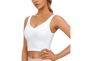 CRZ YOGA Butterluxe Damski Biustonosz Sportowy Z Dekoltem W Szpic — Wyściełany Top Treningowy Z Wbudowanym Biustonoszem