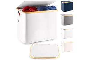 Lonbet - Caja Almacenaje Gris Claro con Tapa - 50 L - Organizador de Armario y Solución de Almacenamiento Todo en Uno - Caja Organizadora - Cesto Ropa Sucia - Caja Almacenaje Ropa y Juguetes para Baño