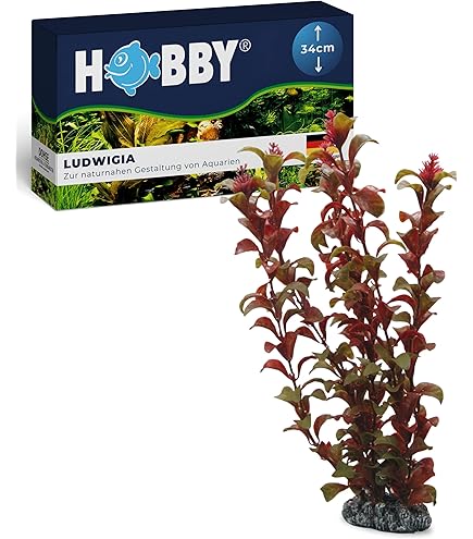 Pianta Artificiale Ludwigia Per Acquario - 34cm, Realistica, Con Base In Roccia - Foto 7