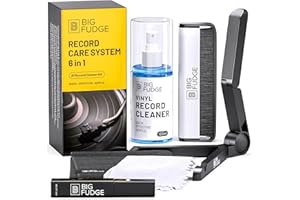 ‎BIG FUDGE Big Fudge Vinyl Schallplatten Reinigung Set - 6-in-1 Vinyl Reiniger Inkl. Schallplattenbürste, Nadelbürste, Reinigungslösung, Mikrofaserhandtuch & Trocknungsständer