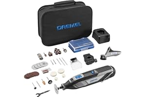 Dremel 8240 Cordless Rotary Tool 12V 2Ah Lithium-ion Battery, Multitool Kit with 3 Attachments, 45 Accessories, Variable Speed 5.000-35.000 RPM and Quick Charge Time