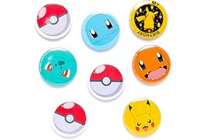 Amscan 9917114 – Lot de 8 badges Pokémon pour fête d'anniversaire d'enfants avec carte au dos