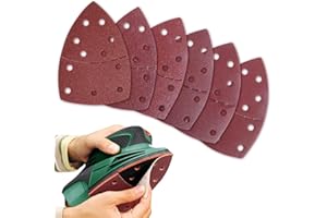 SUUESS 60PCS Sanding Pads,Hook and Loop Sanding Sheet Mouse Sander Pads Assorted 40/60/80/120/180/240 Grits with 11 Holes,Mouse Sandpaper Compatible with Bosch Multi-Sander PSM 100A PSM 200 AES PSM 18