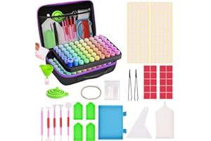 MACTING 5D Diamond Painting Aufbewahrungsbox, 120 Stück Diamond Painting Zubehör Boxen mit 66Pcs Diamant Painting Zubehöhr für Diamant Malerei Zubehör Organizer, tragbare DIY Kunst Handwerk