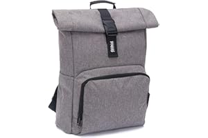 Fillikid Wickelrucksack Tokio Exclusiv | stylische Wickeltasche mit Wickelunterlage, Kinderwagenbefestigung, Flaschenwärmer | Rolltop Rucksack | Baby Wickeltasche wasserabweisend