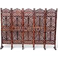 Urbane Crafts Wooden Room Partition/Screen/Room Divider/Room Separator Traditional Handicrafts 6Ft (Dark Brown) (4 Panel) (5 Panel with Stands)