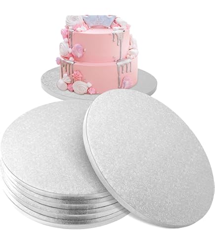 Ezvsevuo 5 stuks ronde taartonderleggers, 30 cm, taartbodem van karton, 11 mm dik, herbruikbaar en vetafstotend, voor transport en tentoonstelling van cake, desserts, wit
