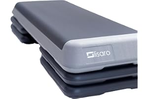 ‎LISARO LISARO Aerobic Stepper XXL, Fitness Stepper, rutschfeste Heimfitness-Trainingsgeräte. höhenverstellbare (10/15/25 cm) Plattform, 110x42cm Stepp-Bench für Fitness, Workouts zu Hause und im Studio