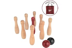 TOYRIFIC Traditional Garden Games TY5963 Bowling-Set aus Holz, braun