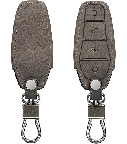 HIBEYO Coque De Clé Voiture Compatible BYD - Protection Silicone Alliage Pour Atto 3 Dolphin Han Tang - 4 Boutons Noir