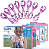 Pack De 8 Cordes à Doigts Cats Cradles 2m - Jeux De Fil Colorés Avec Instructions Pour Enfants
