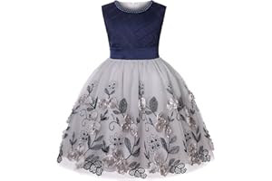 BUNNY LULU Filles Robe inclinée épaule Demoiselle d’honneur Mariage Princesse Arc des Enfants Bal d’Anniversaire soirée Spectacle Lavande