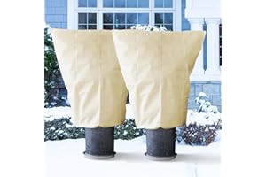 GARDEN TAILOR Pflanzen Winterschutz Frostschutz for Kübelpflanzen: 2 set 70g/m² 80x100 cm überwinterungszelt Pflanzenschutz mit Reißverschluss für Olivenbaum Palmen Reißfest Atmungsaktiv Waschbar UV Stabil Beige