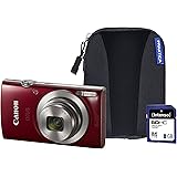 Canon IXUS 185 Camera Kit with 8 GB SD Card and Case - Red