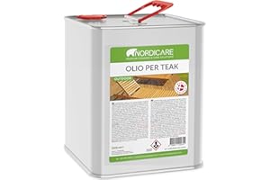 Nordicare Olio per legno da esterno [2,5L] per legno di larice, quercia, teak o acacia I Olio per legno da esterno per la protezione del legno I Olio per la protezione del legno da esterno