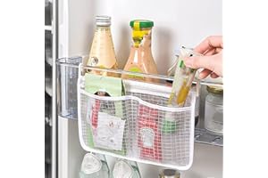 jiele kühlschrank Door Organizer mit anschließen, Refrigerator Door Mesh Tasche Kühlschrank Partition Layer Organizer, Kühlschrank Schublade Organizer Kühlschrank Aufbewahrungsbox 13X22cm