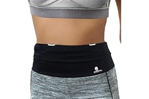 CROSFACE Universal Running Belt for All Phone (iPhone 16/15/14/13/12/11/SE/Mini/Max/Plus/Pro, Samsung Galaxy S24/S23/S22/S21/S20/Ultra). Sports Waist Pack for Runners, Fitness, Exercise and Workouts (Black)