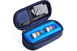 Cruxer Insulin Cooler Travel Case,Diabetes Carrying Bag for Supplies Keep Medicine Cool While Traveling,Insulin Vial Protector Cooling kit for Storage,Mini Insulated Pack with Protective Ice Brick