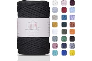 Makromecity Makramee Garn 3mm x 100m Premium Single Twisted Macrame Cord Baumwollgarn für Handwerk Schlüsselanhänger Wohndekorationen Platzteller Umhängetasche Handtasche Runner