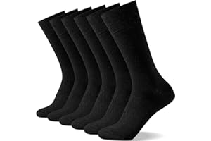Niofind Mens Socks 6 Pairs, Black Socks Mens Multipack for Business and Daily Wear, Soft Top Socks with Comfort Cuff, Seamless Cotton Socks, Breathable, Comfortable, Durable Smart Dress Sock