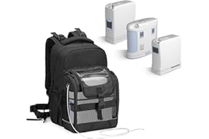 Trunab Plecak z przenośnym koncentratorem tlenu, torba transportowa POC z przezroczystą osłoną, wiele kieszeni kompatybilnych z Inogen One, Caire Freestyle Comfort, Oxygo, jak również SimplyGo Mini, opatentowana konstrukcja, Czarny