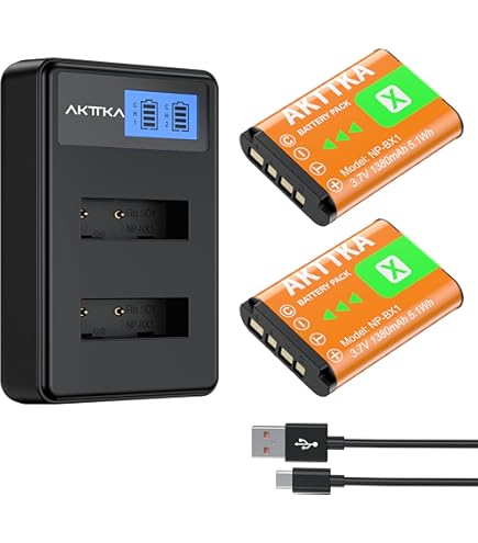 LOTUS POWER 2x Batterie NP-BX1 1600mAh Haute Capacité – Remplacement Pour Sony RX100, HX90V, ZV-1 Et Plus
