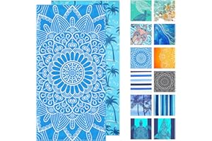 Hoqque Telo Mare Microfibra Asciugamani Teli da Spiaggia Asciugamano Palestra Grande Antisabbia 180x80cm xxl Uomo Donna Accessori Beach Towel Leggero Grandi per Piscina Bagno Regalo Travel Regali