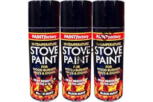 PAINTFACTORY Heat Resistant Matt Black Spray Paint Stove High Temperature 400ML BBQ'S (3)
