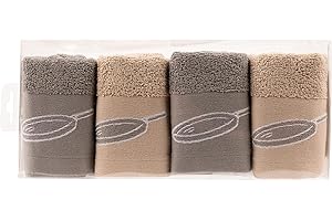 BOSKIMO Strofinacci Cucina Cotone Premium – Set da 4 Canovacci Assorbenti in Spugna e Microfibra – Asciugapiatti di Alta Qualità – Prodotto in Portogallo