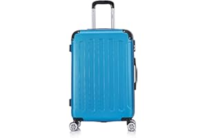 Flexot® Flex-2045 Koffer (16 Farben zur Auswahl) Zwillingsrollen Reisekoffer Trolley Hartschale (L, Brillant-Blau)