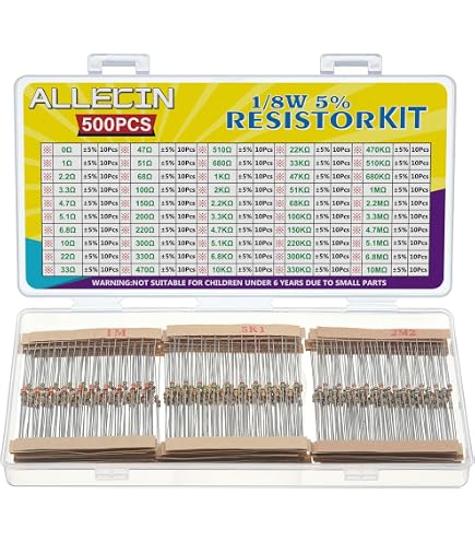 100 resistori da 470 Ohm, 1/2 W (0,5 Watt). Resistenza fissa di