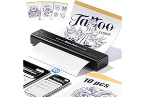 Veson H1 Tattoo Drucker Bluetooth, Tattoo Stencil Drucker Thermodrucker Kompatibel mit Smartphone, Tablet & PC, Tattoo Maschine Set für Anfänger und Künstler mit 10 Blatt Transferpapier