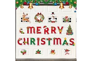 FIADA Weihnachten Garagentor Magnet Dekoration Weihnachten Garagen Aufkleber für Kühlschrank Auto Magnetisch Garagentor Dekor für Weihnachten Feiertag Party Zubehör (Merry Christmas)