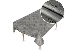 ANRO Mantel de hule lavable, rectangular, redondo, ovalado, de primera calidad, para jardín, elegante, 100 x 140 cm, borde de corte Eliza
