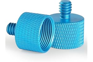 Frgyee Adaptador de Tornillo para Micrófono, Adaptador hembra de 5/8 a Macho de 1/4 para Soporte de Micrófono, Monitor de Cámara, Trípode, Soporte de Micrófono, paquete de 2 (Blue)