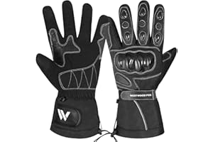 WESTWOOD FOX Motorbike Gloves for Men and Women, Leather Touchscreen Waterproof Warm Winter Motorcycle gloves for Racing, Riding, ATV, UTV and Outdoor Activities