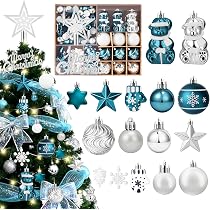 Guirlande Scintillante Noël - 5 Pièces De 2m, Bleu Argenté, Pour Sapin, Déco Murale Ou Fête - 13
