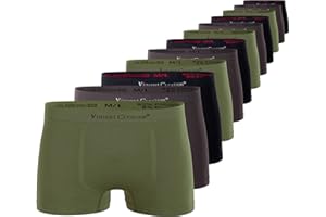 Vincent Creation Bokserki męskie, bezszwowe szorty w stylu retro, elastyczna, miękka mikrofibra, 12 sztuk