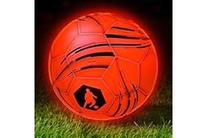 TERRAMUS Light Up Soccer Ball, Glow in The Dark Soccer for Kids, Glowing Ball with 2 Color LED Lights, Outdoor Sports Toys for Boy & Girl Ages 6-12, Ideal Soccer Gifts for Kids & Teens
